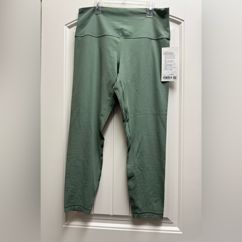 NWT Lululemon Align High-Rise Ribbed Pant 25" Grey Eucalyptus